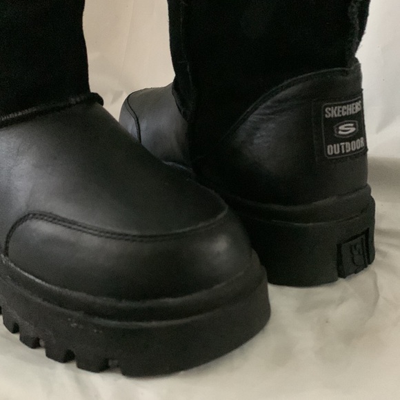 SKECHERS VTG 90’s Y2K Suede Leather Fur Lined Chunky Platform Boots - Picture 10 of 12